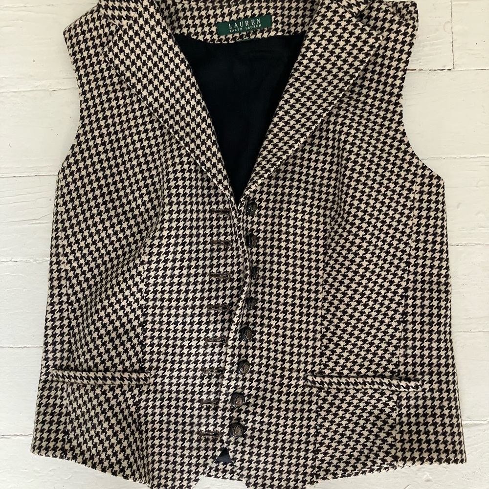 Lauren Ralph Lauren Checkered Vest - Black and Cream